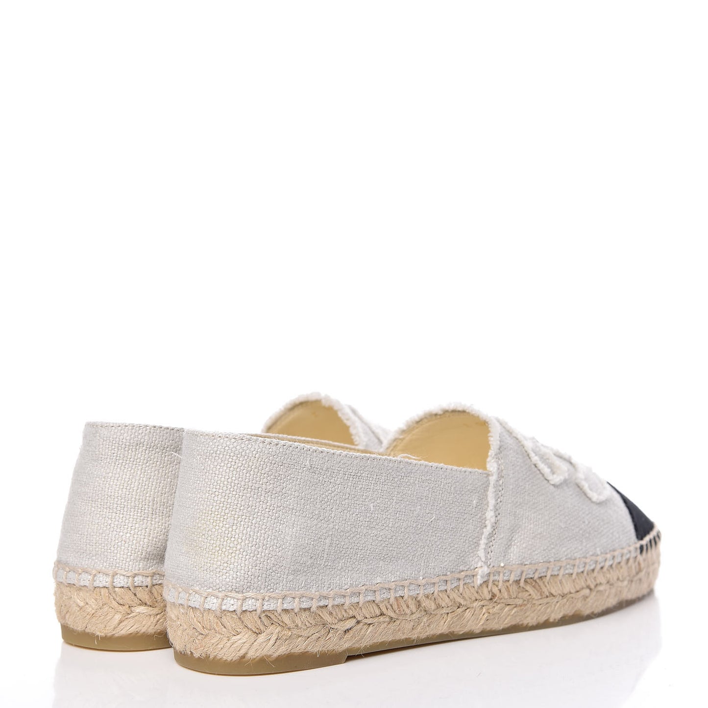 Linen CC Espadrilles 38 Beige Black