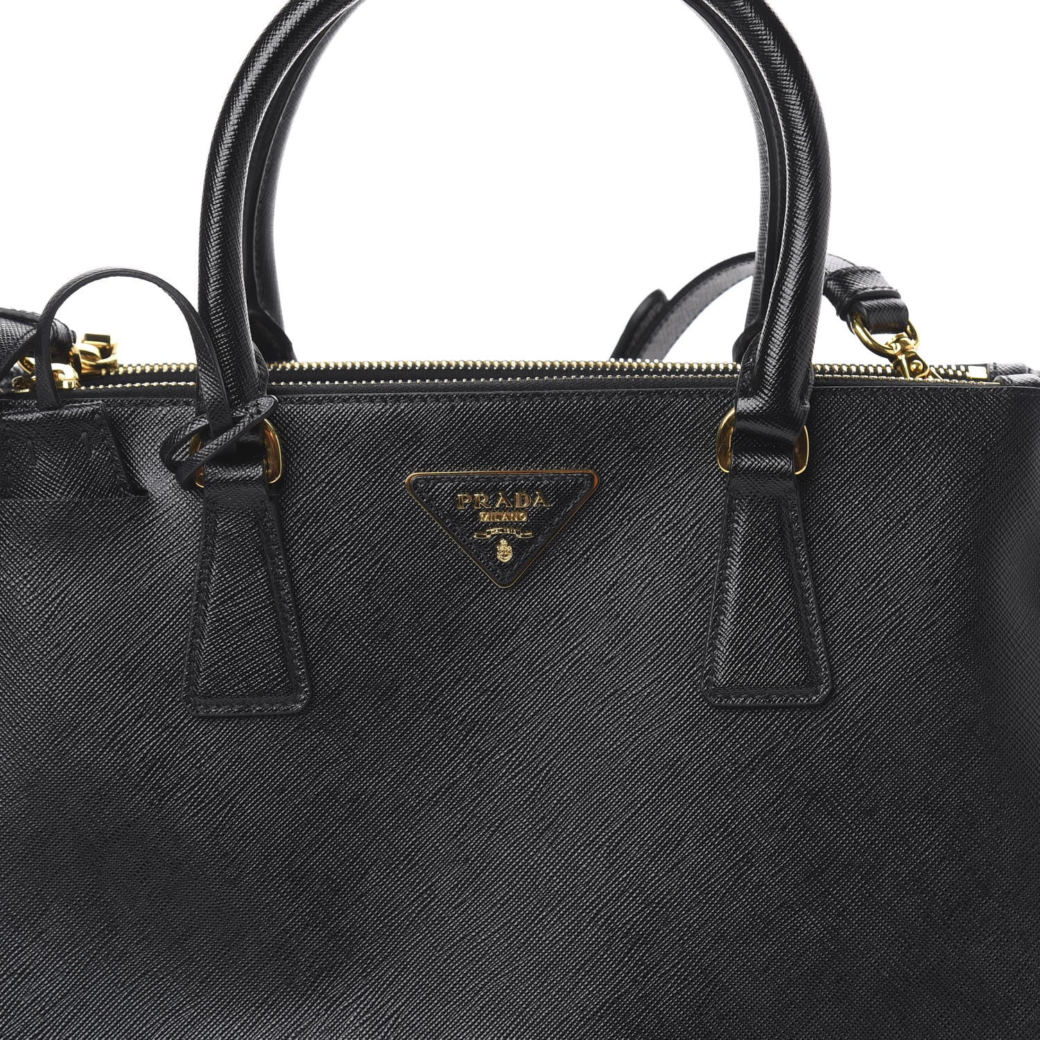 Prada Saffiano Small Galleria Double Zip Tote Black 10 of 11