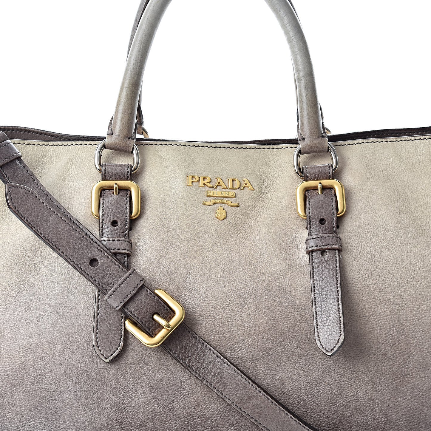 Cervo Lux Zippers Shopper Tote White Sfumato