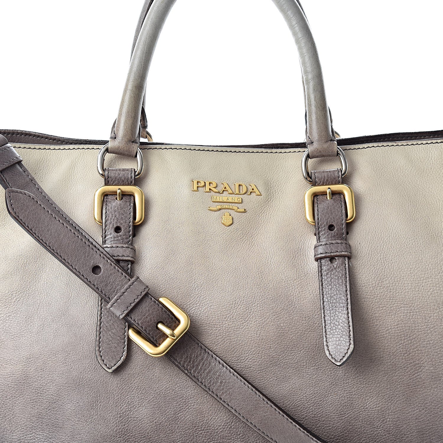 Prada Cervo Lux Zippers Shopper Tote White Sfumato 8 of 21