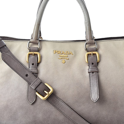 Prada Cervo Lux Zippers Shopper Tote White Sfumato 8 of 21