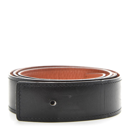 Hermes Box Taurillon Clemence 32mm Belt Strap 90 Black Orange 1 of 6