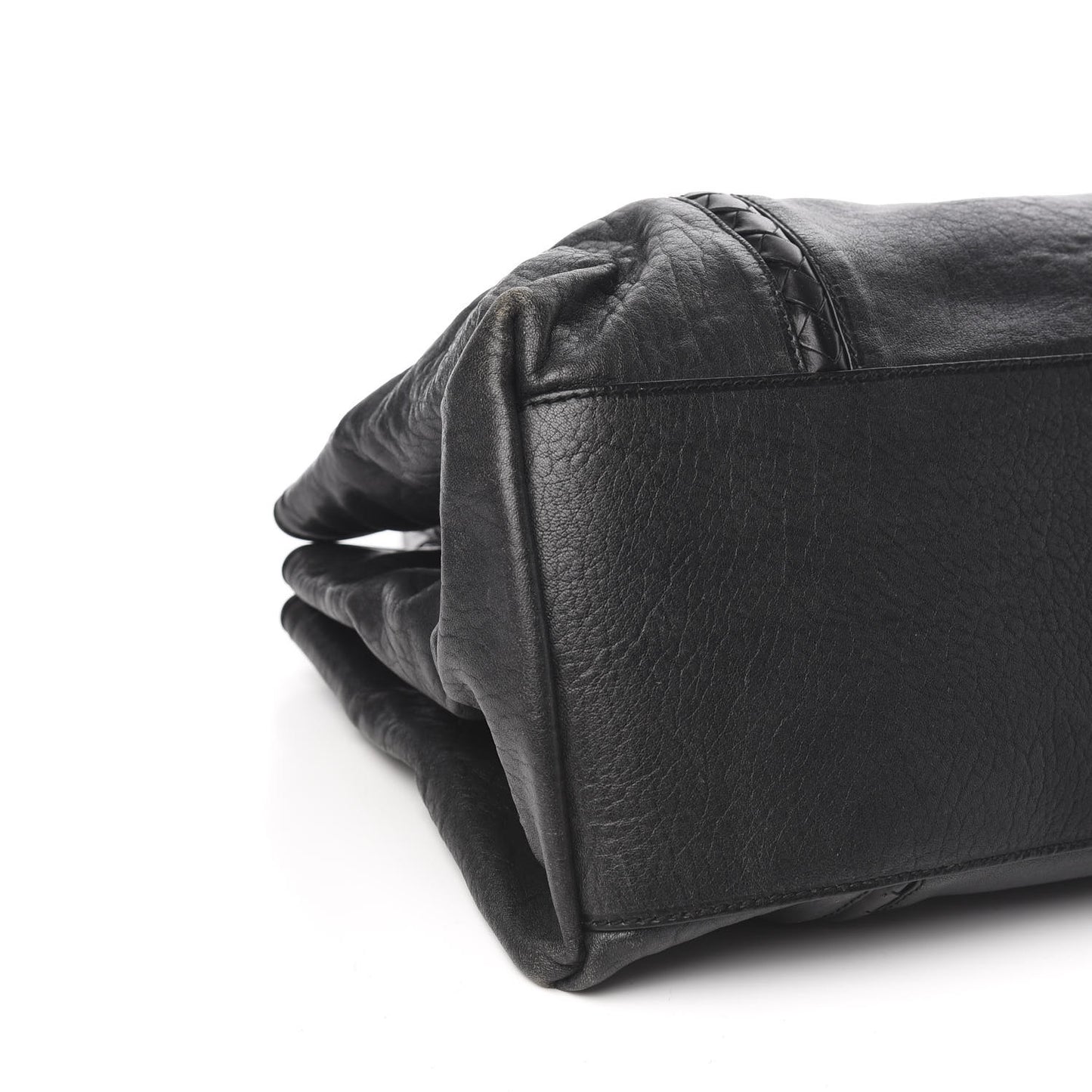 Grained Lambskin Medium Roma Tote Black