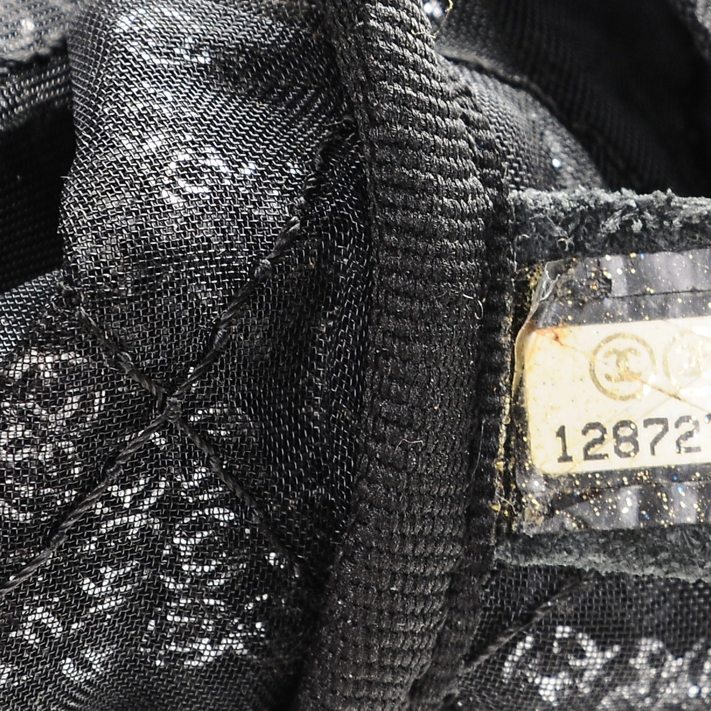 Sequin Mesh Medium Single Flap Black