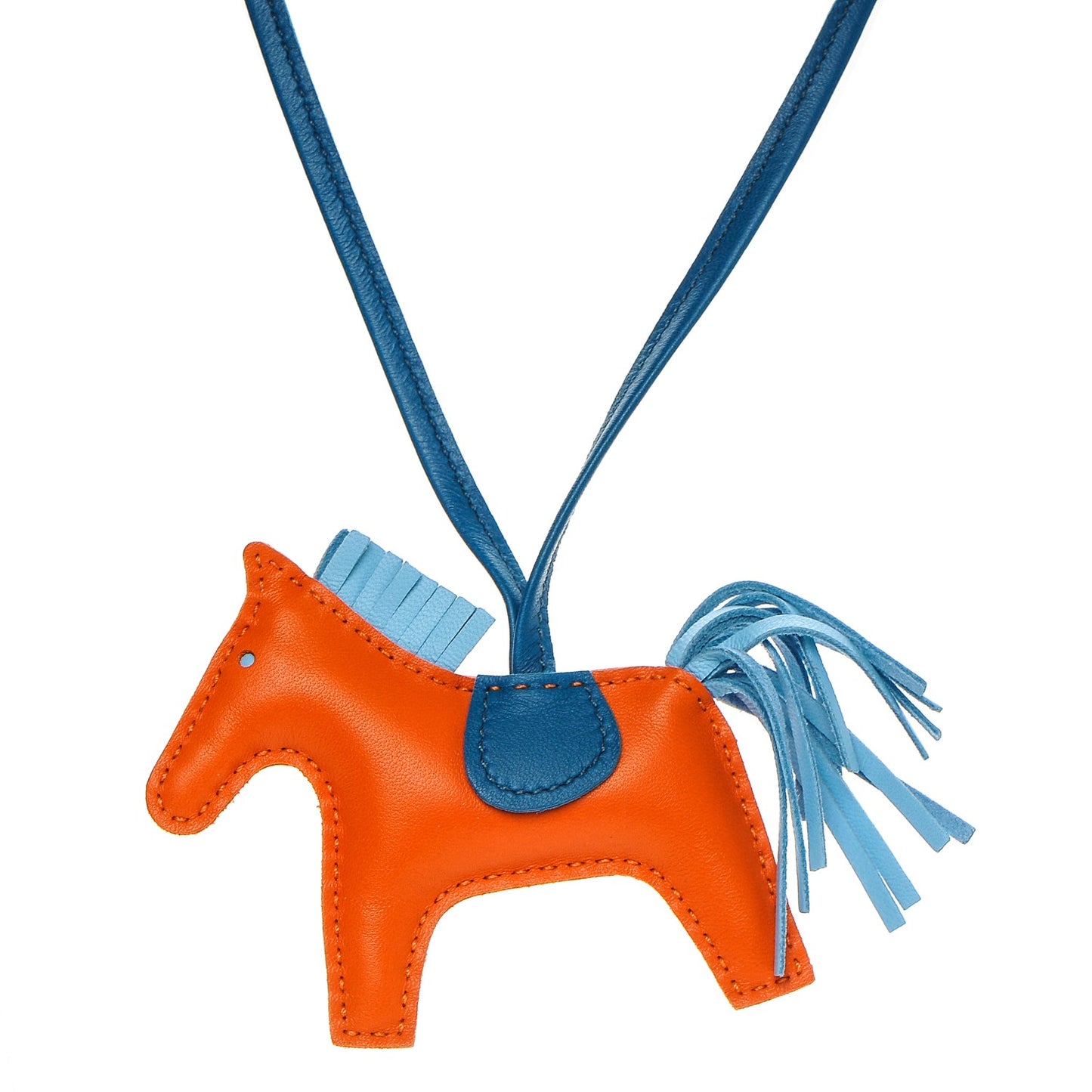 Milo Lambskin Grigri Rodeo Horse Bag Charm PM Feu Celeste Bleu Izmir