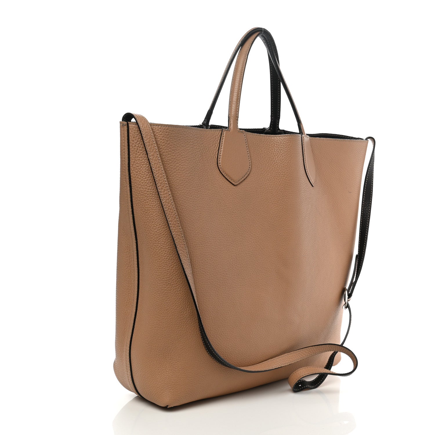 Gucci Cellarius Calfskin Bi-Color Medium Ramble Reversible Tote Black Camelia 5 of 21