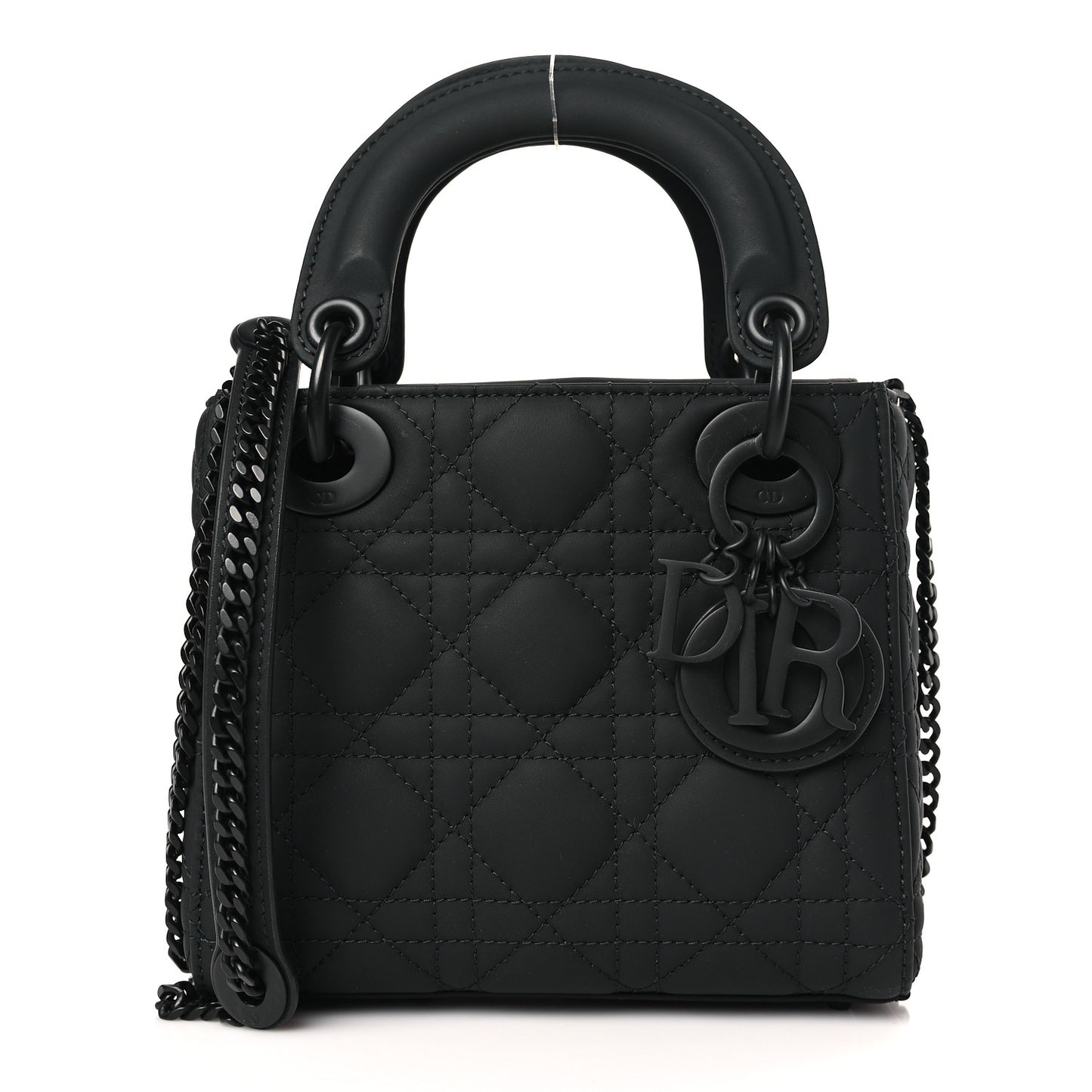 Ultra Matte Calfskin Cannage Mini Lady Dior Black