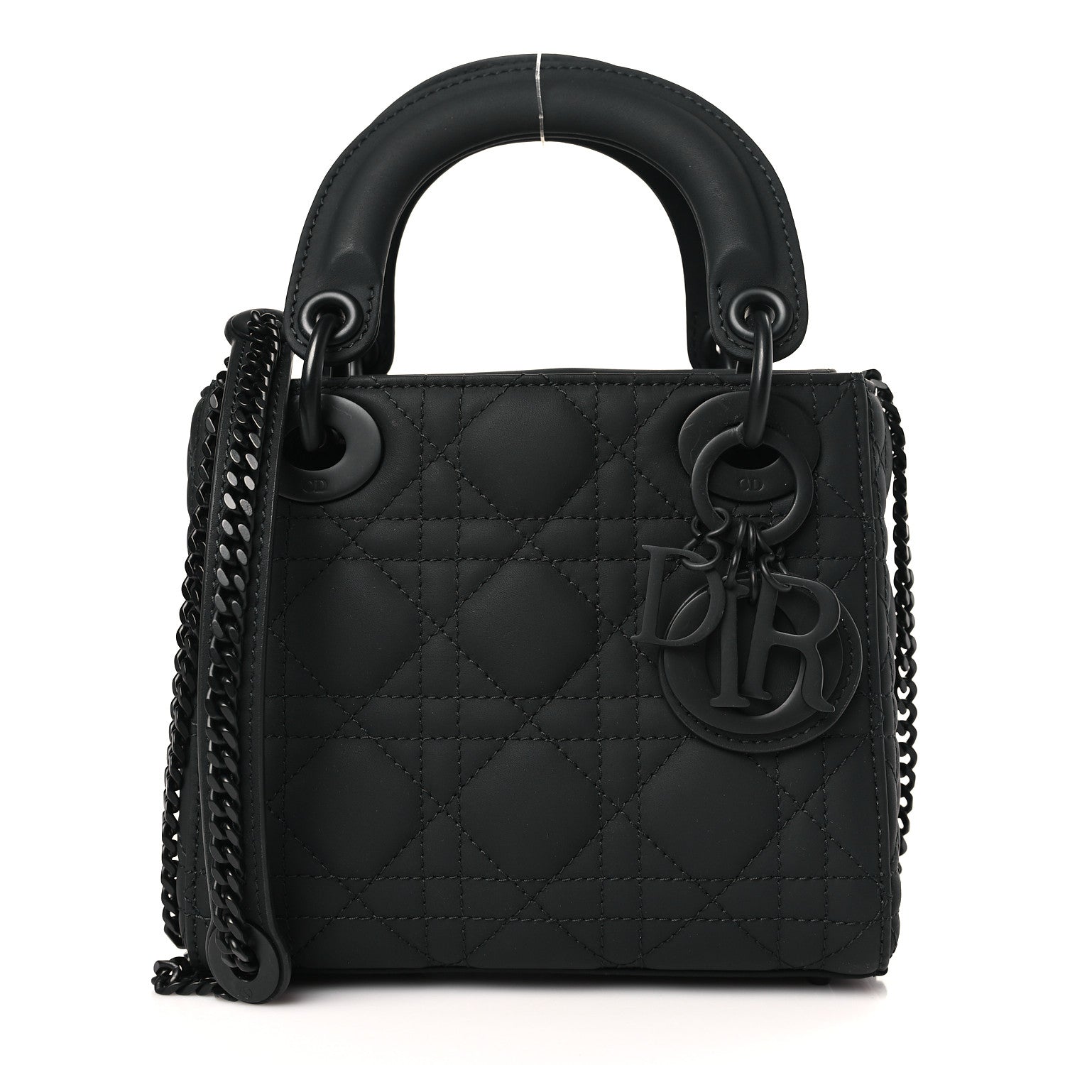 Christian Dior Ultra Matte Calfskin Cannage Mini Lady Dior Black 1 of 9