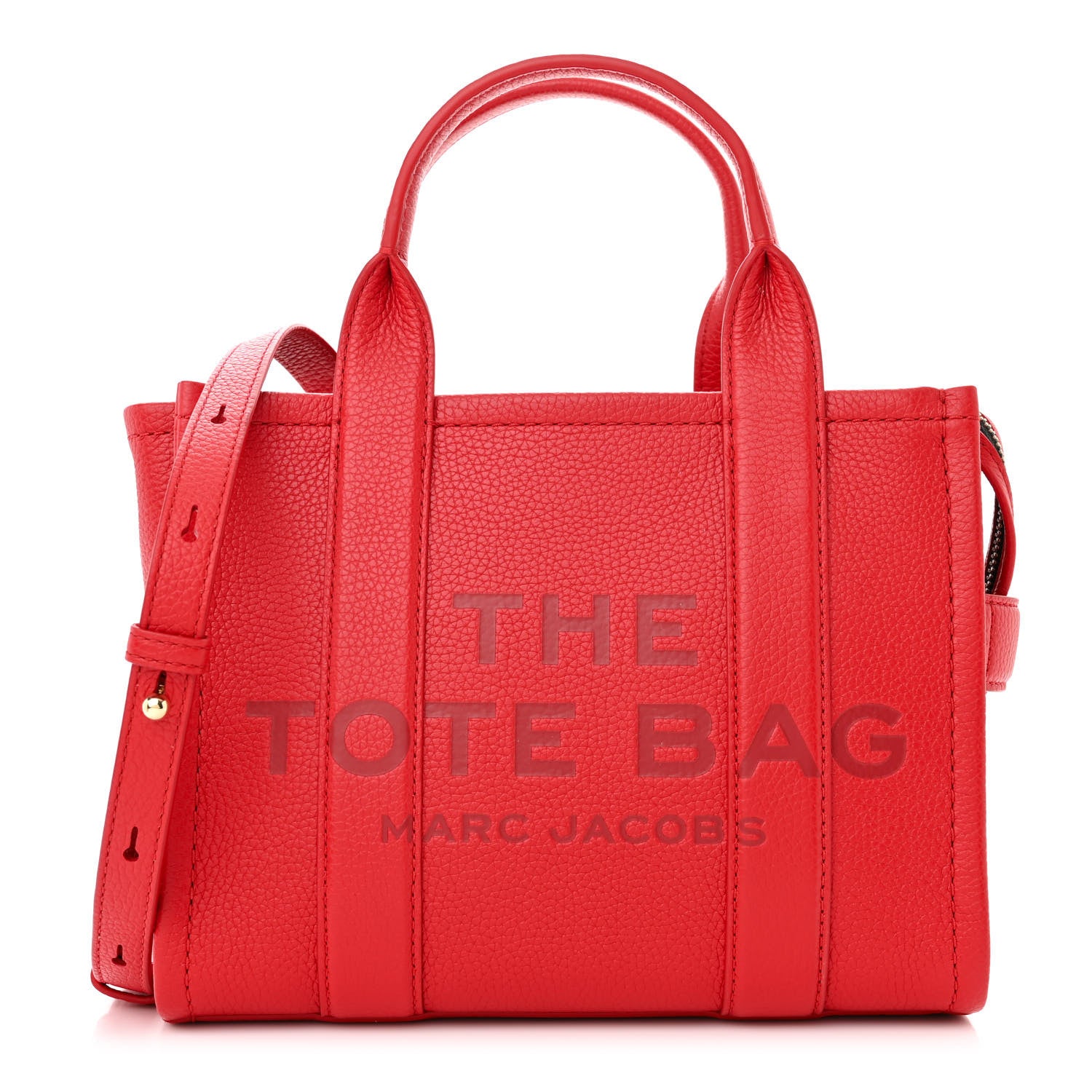 Marc Jacobs Grained Calfskin Small The Tote Bag True Red 1 of 10