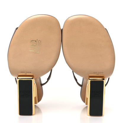 Fendi Vitello Fendi First 95mm Slide Sandals 39 Caribou 6 of 9