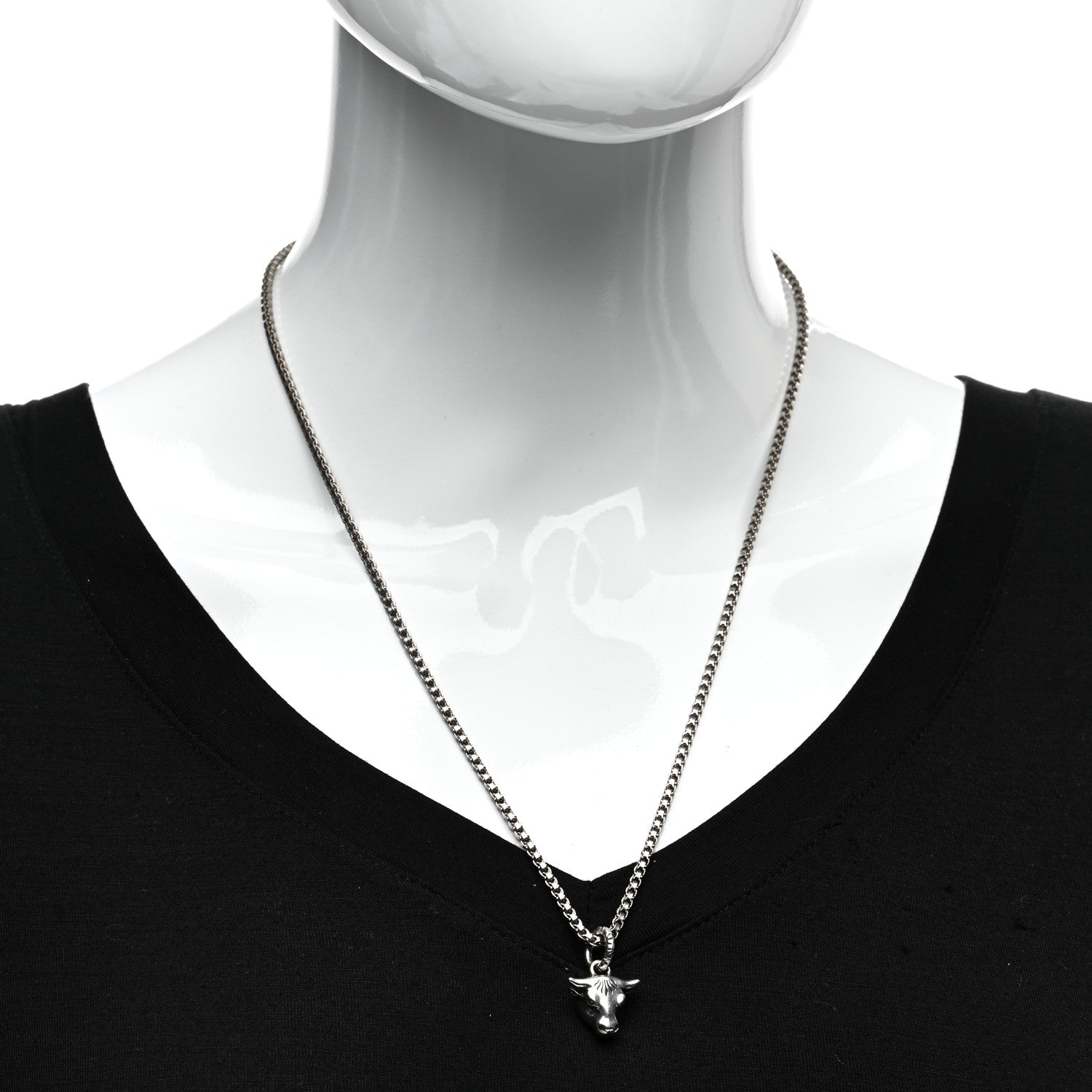 Gucci Sterling Silver Anger Forest Bull Head Necklace 2 of 4