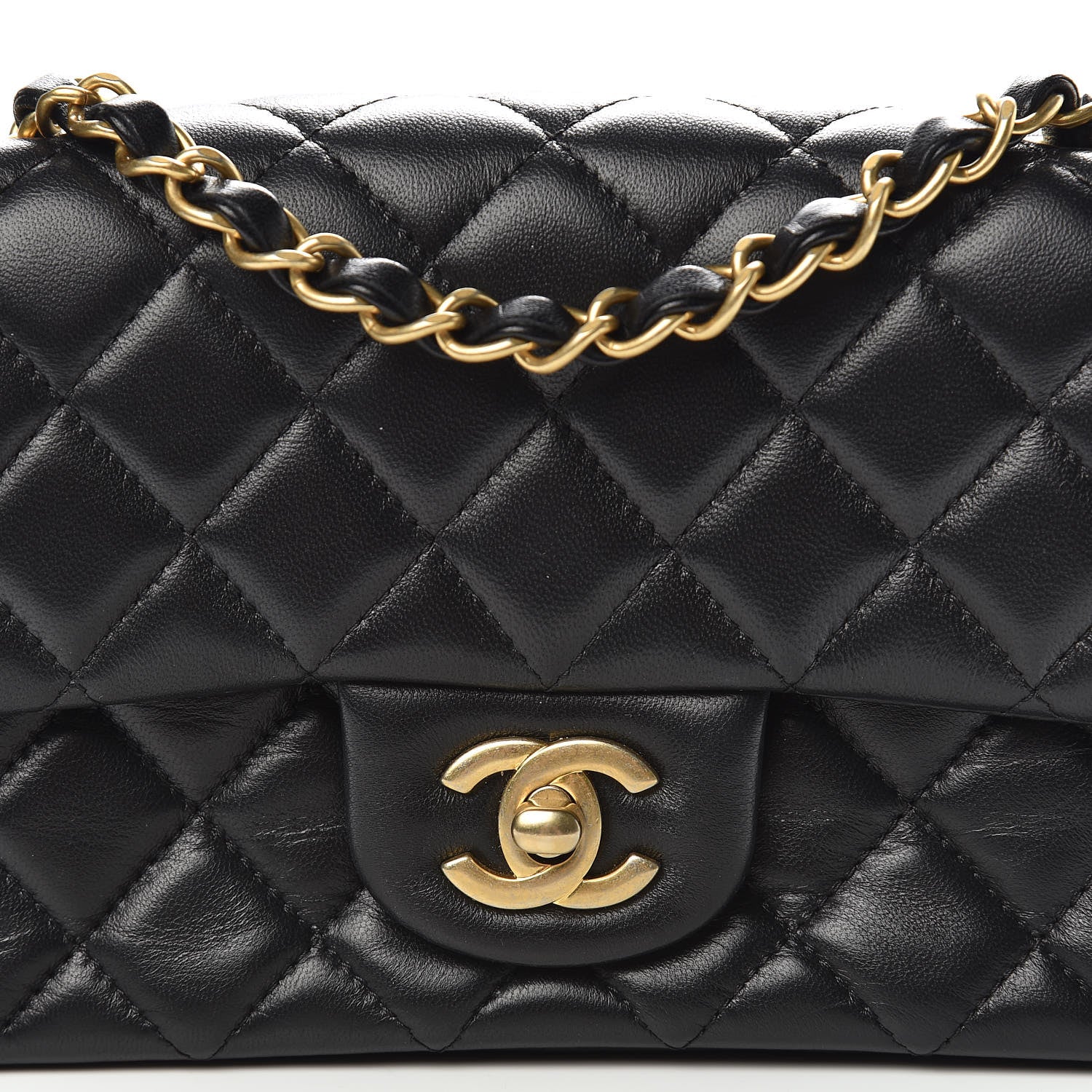 Chanel Lambskin Quilted Mini Rectangular Flap Black 10 of 11