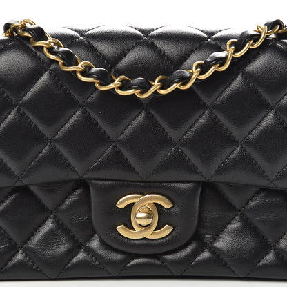 Chanel Lambskin Quilted Mini Rectangular Flap Black 10 of 11