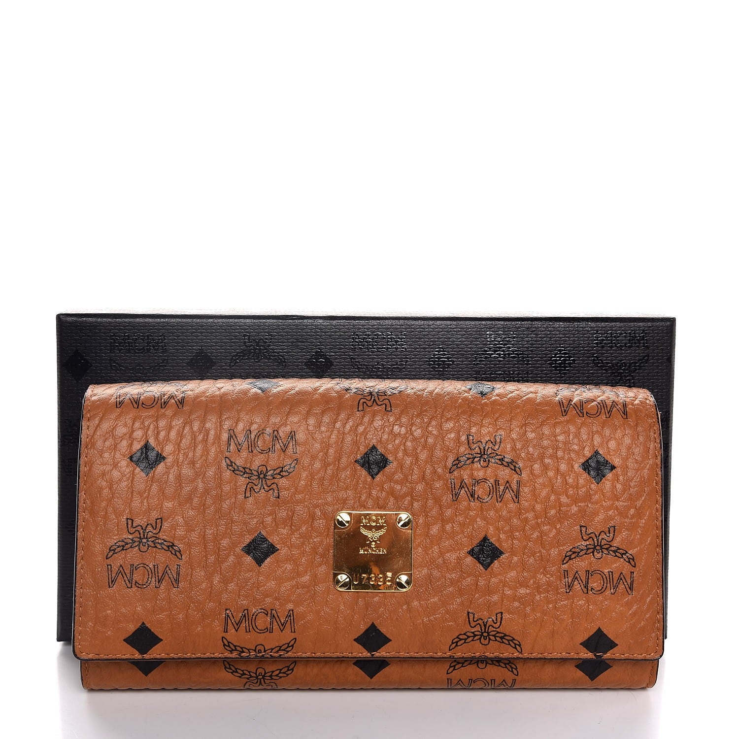 MCM Visetos Heritage Continental Flap Wallet Cognac 10 of 10