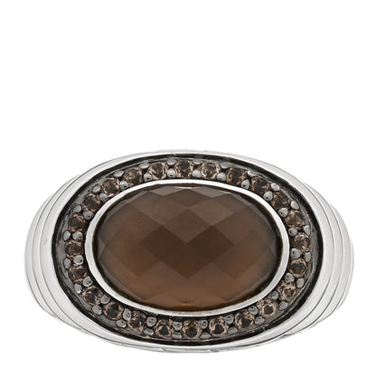 John Hardy Sterling Silver 14mm Smoky Quartz Batu Bedeg Ring 54 7 1 of 4
