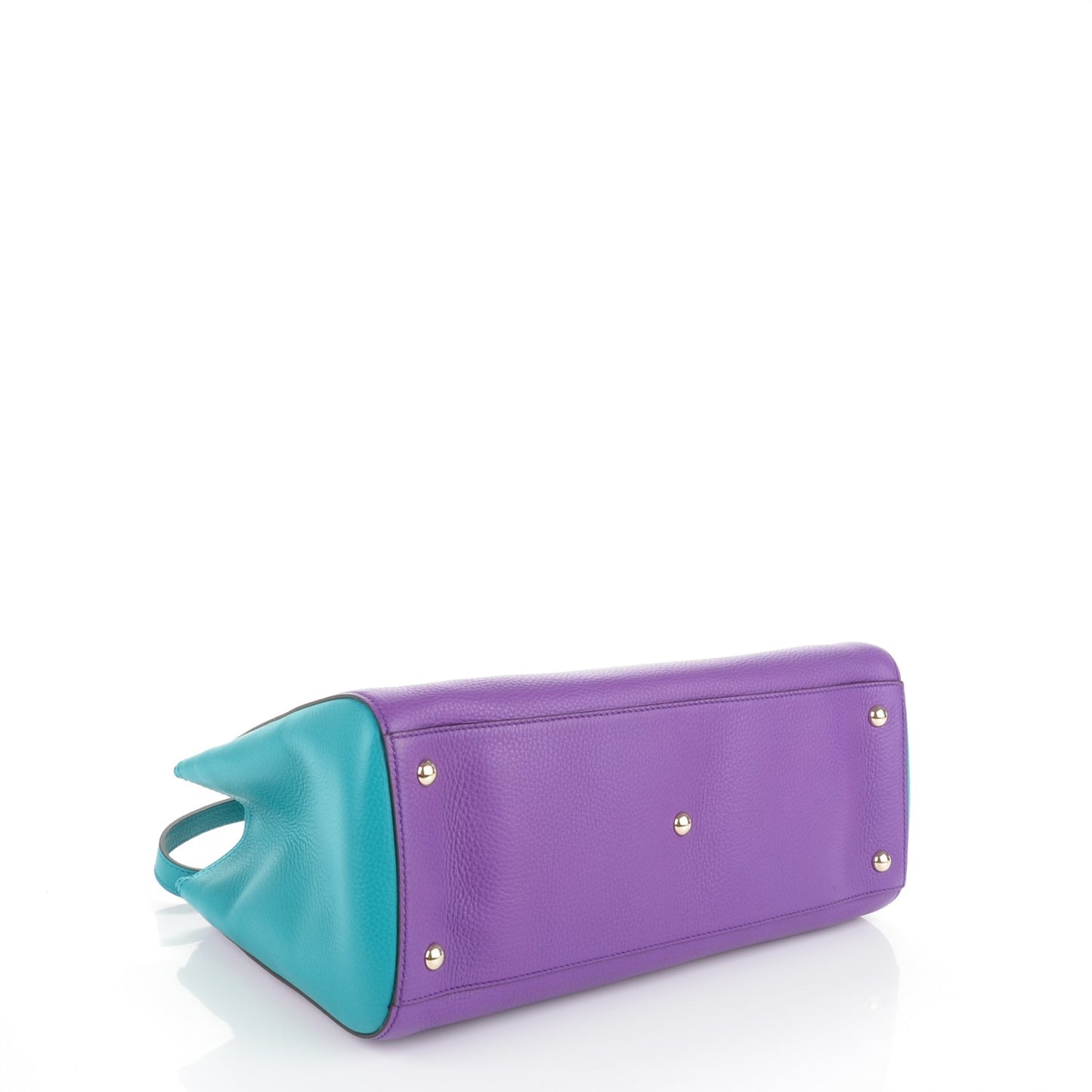 Pebbled Calfskin Medium Bamboo Shopper Tote Violet Parma