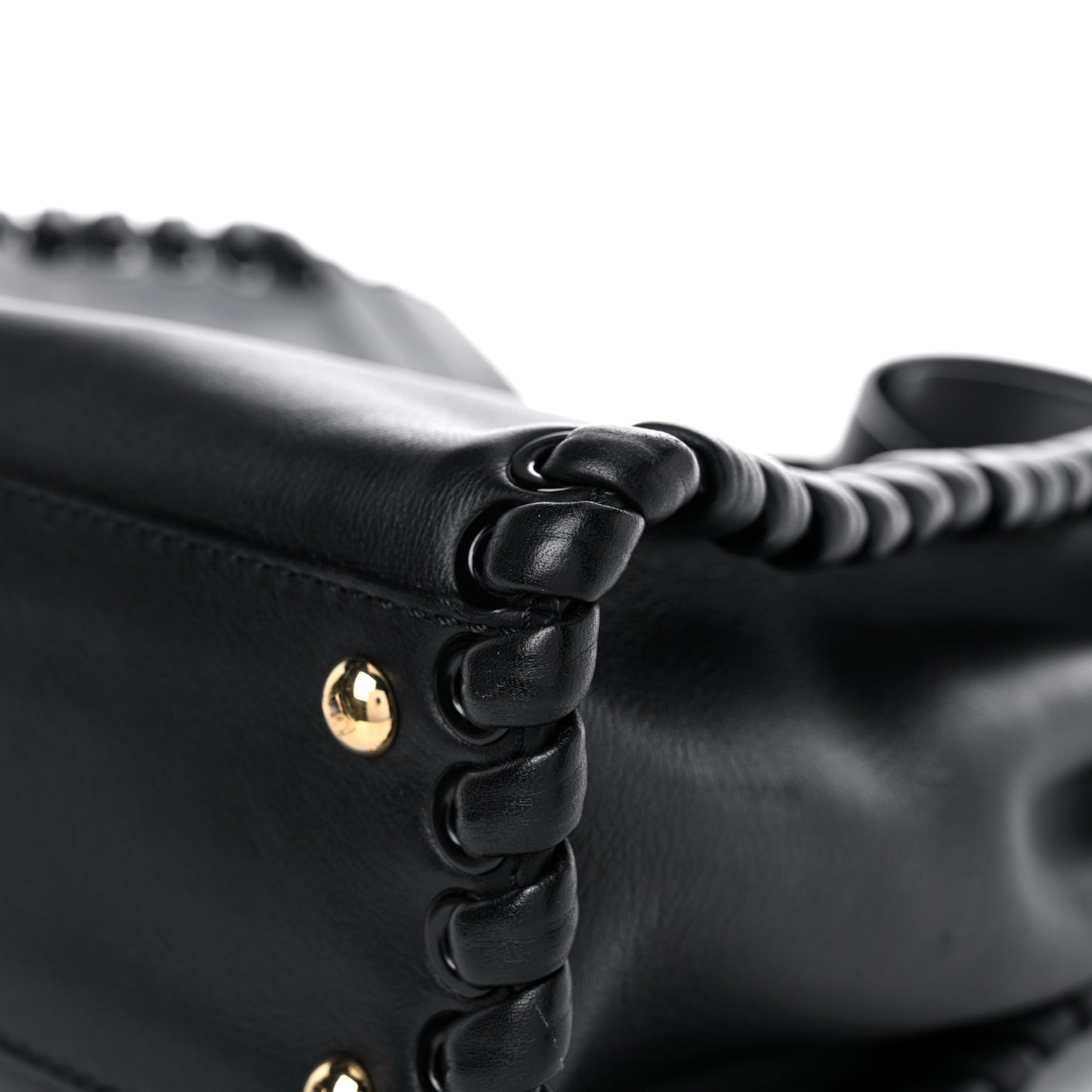 Vitello Seta Lace Up Medium Peekaboo Iconic Satchel Black