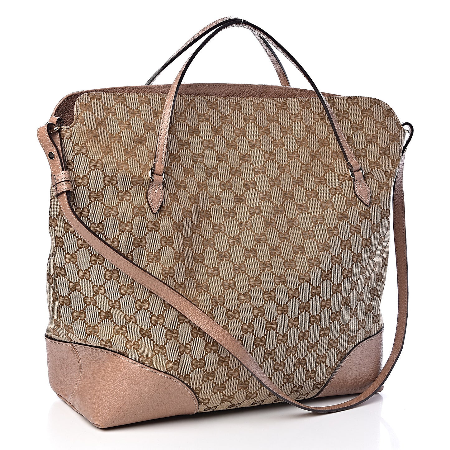Monogram Large Bree Foldover Tote Beige Soft Pink