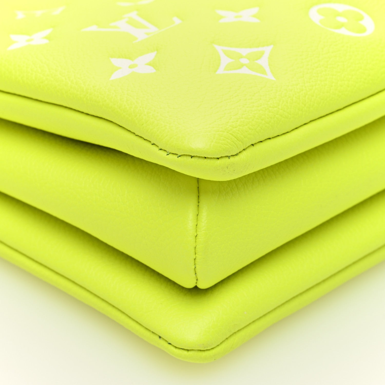 Louis Vuitton Calfskin Embossed Monogram LV Match Coussin PM Fluorescent Yellow 10 of 11