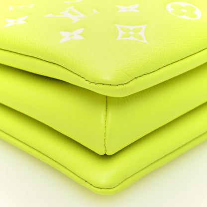 Louis Vuitton Calfskin Embossed Monogram LV Match Coussin PM Fluorescent Yellow 10 of 11