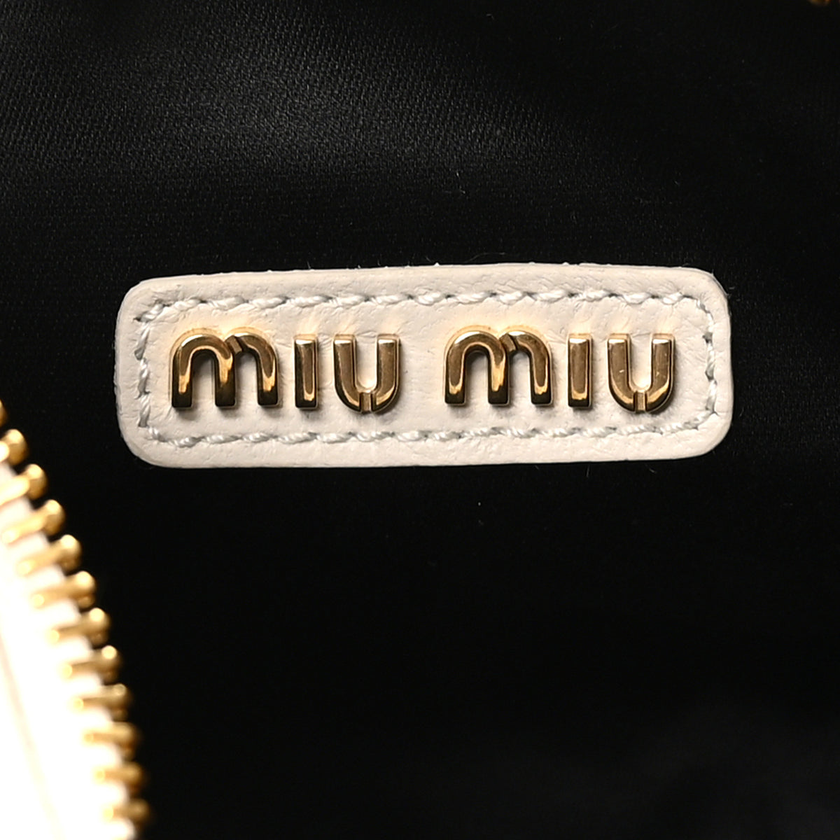 Miu Miu Nappa Matelasse Small Wander Hobo White 6 of 9
