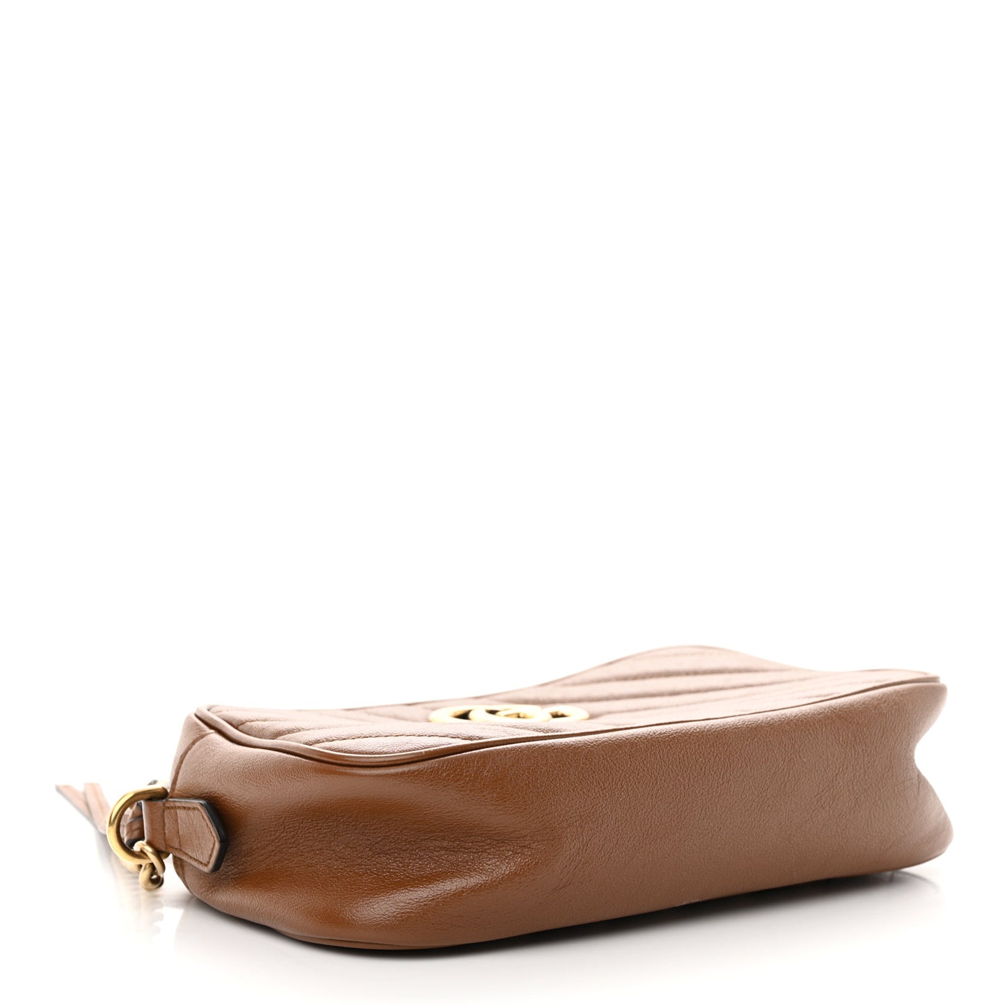 Glazed Calfskin Matelasse Diagonal Small GG Marmont Chain Shoulder Bag Cuir