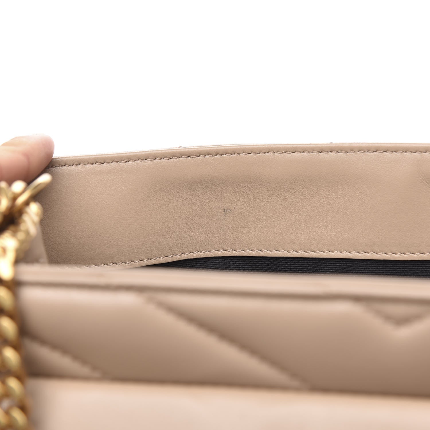 Saint Laurent Calfskin Y Quilted Monogram Medium Loulou Chain Satchel Nude Powder 10 of 11