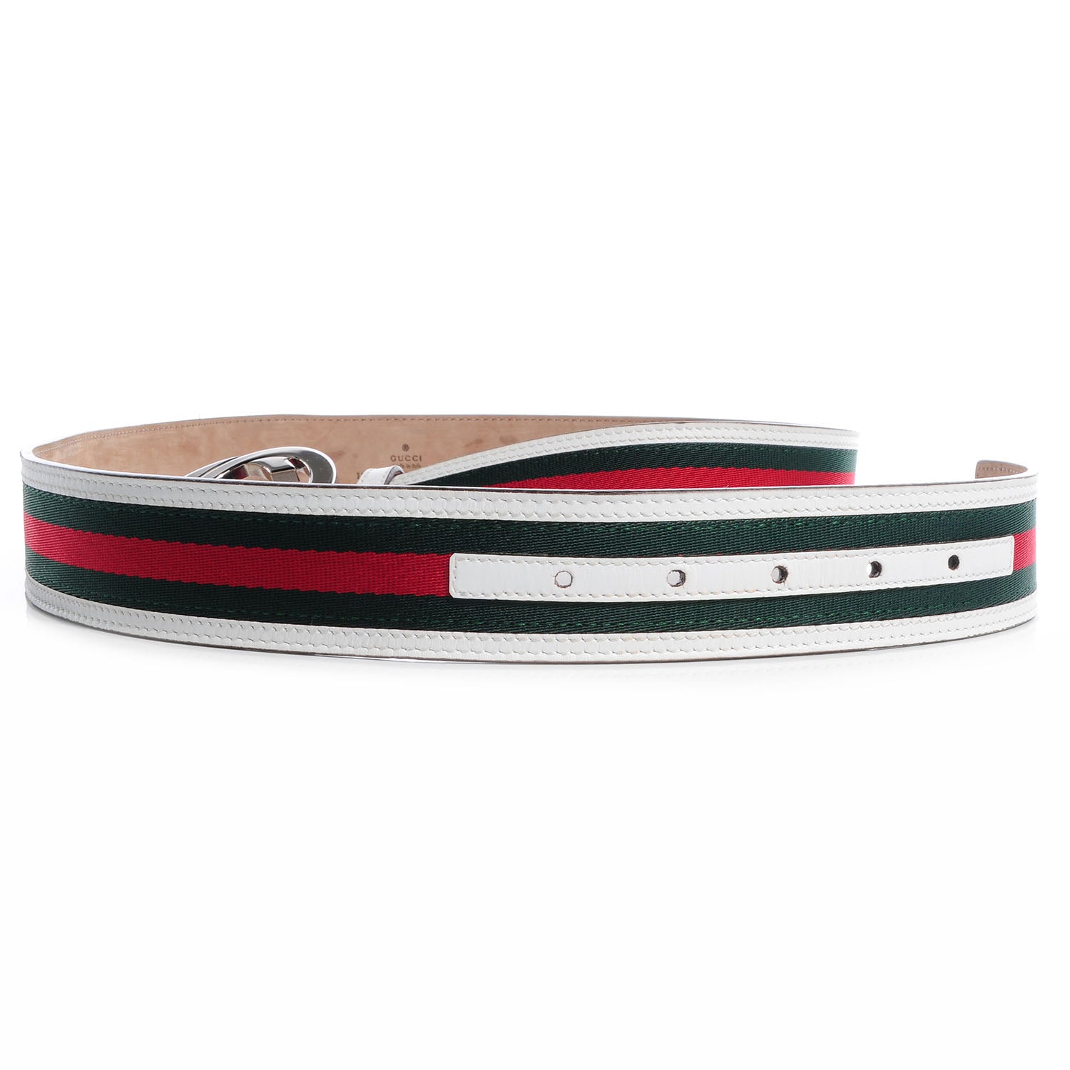 Gucci Leather Web GG Belt 100 40 White 3 of 6