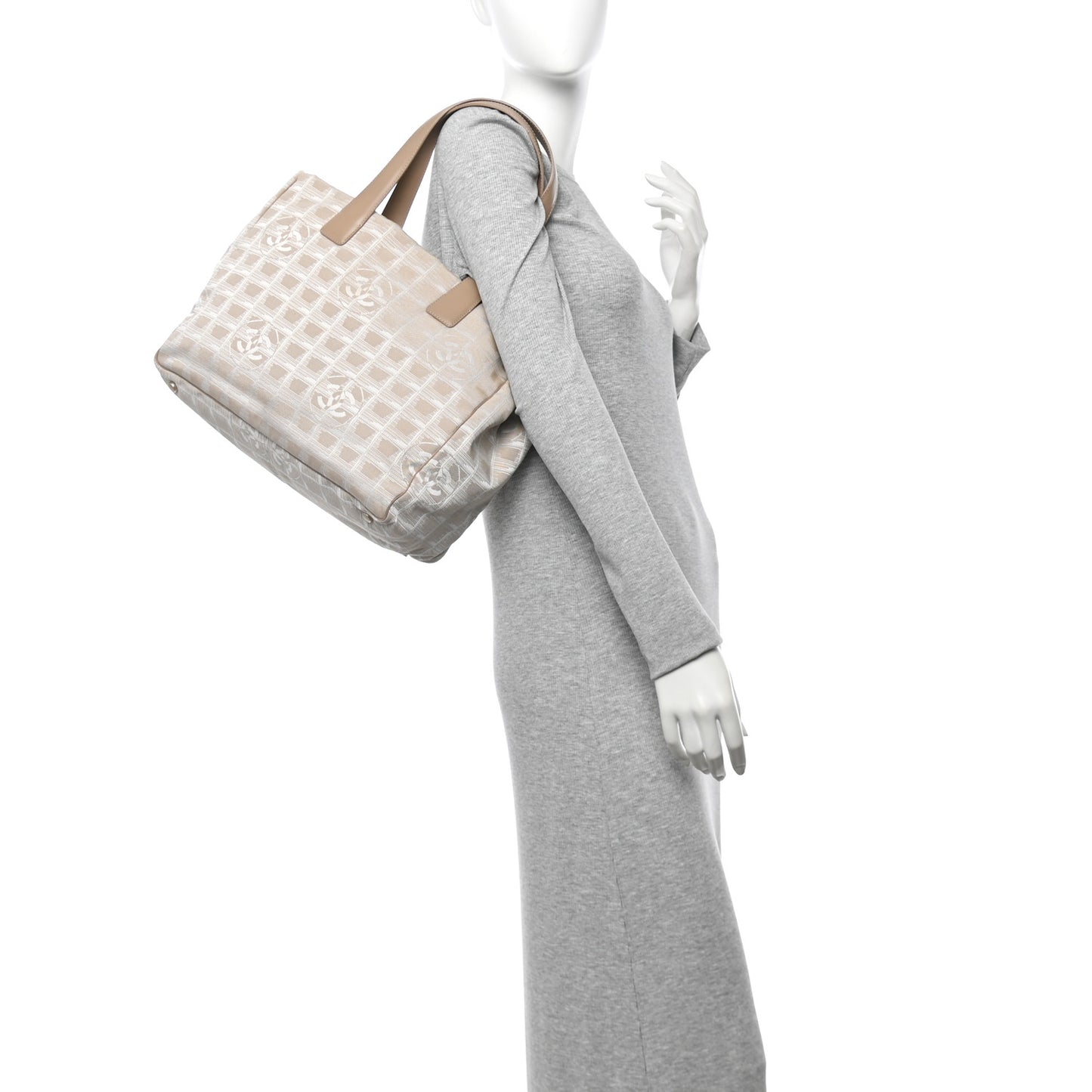 Nylon Medium Travel Tote Beige
