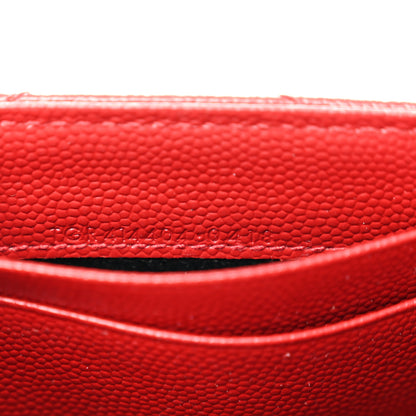 Saint Laurent Grain De Poudre Matelasse Chevron Small Monogram Envelope Wallet Opyum Red 7 of 9