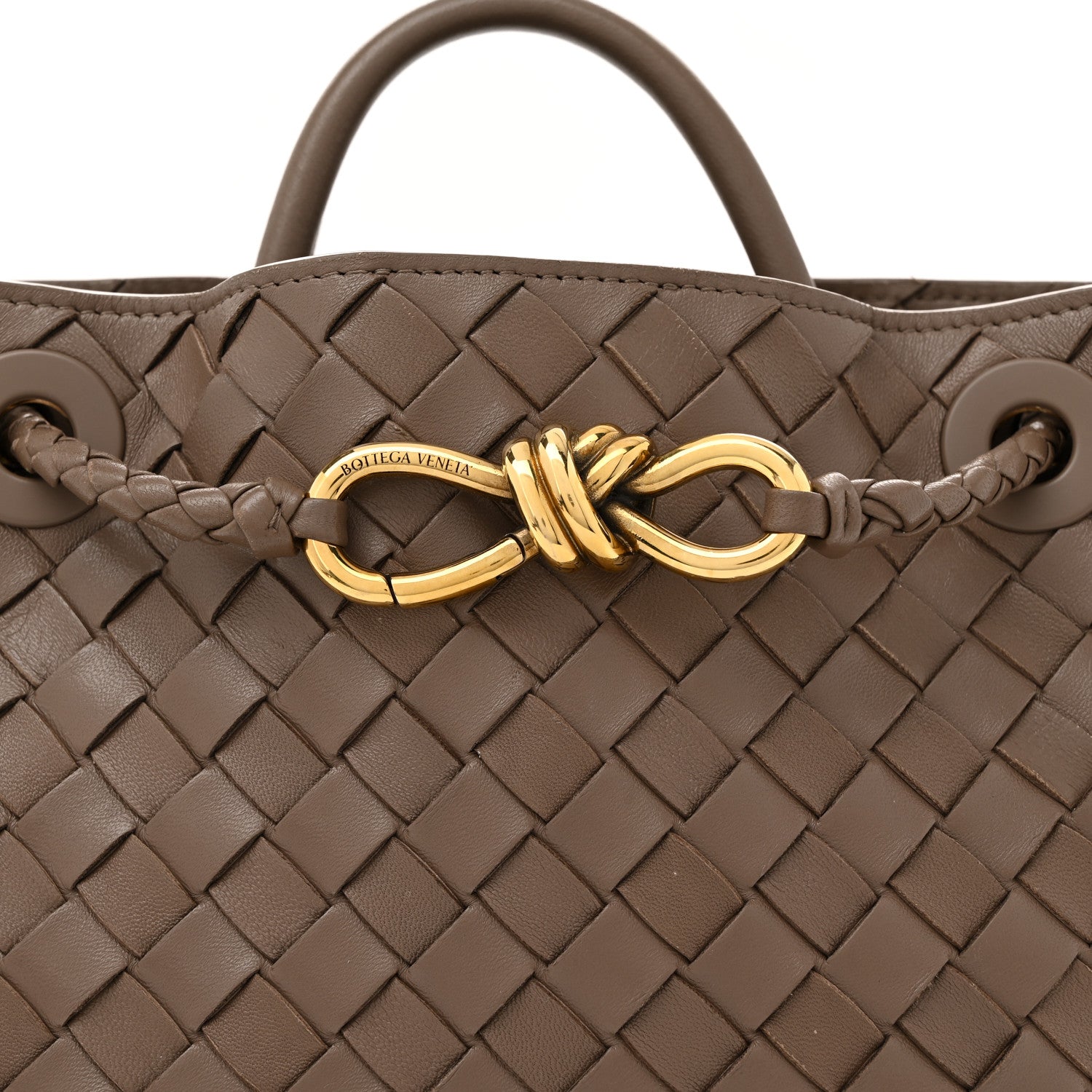 Bottega Veneta Nappa Intrecciato Small Andiamo Shoulder Bag Taupe Grey 7 of 11