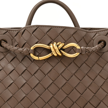 Bottega Veneta Nappa Intrecciato Small Andiamo Shoulder Bag Taupe Grey 7 of 11