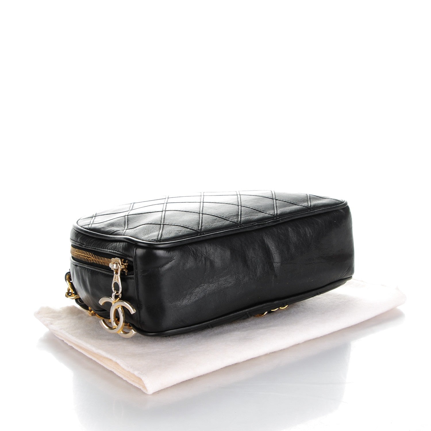 Chanel Lambskin Diamond Stitch Cosmetic Case Black 4 of 8