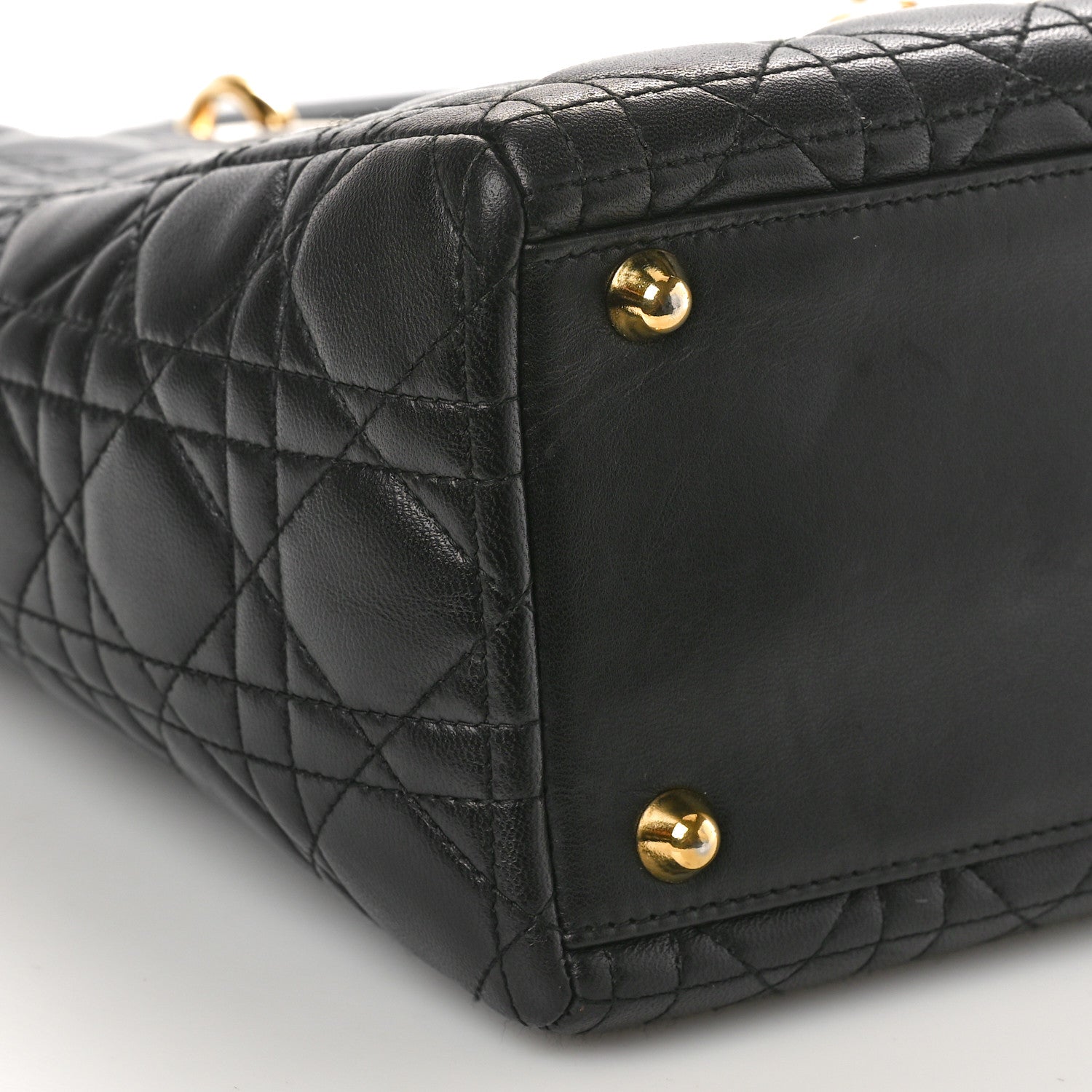 Christian Dior Lambskin Cannage Large Lady Dior Black 9 of 12