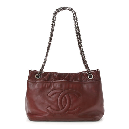 Chanel Caviar Quilted Large Timeless CC Soft Tote Dark Red 1 of 11
