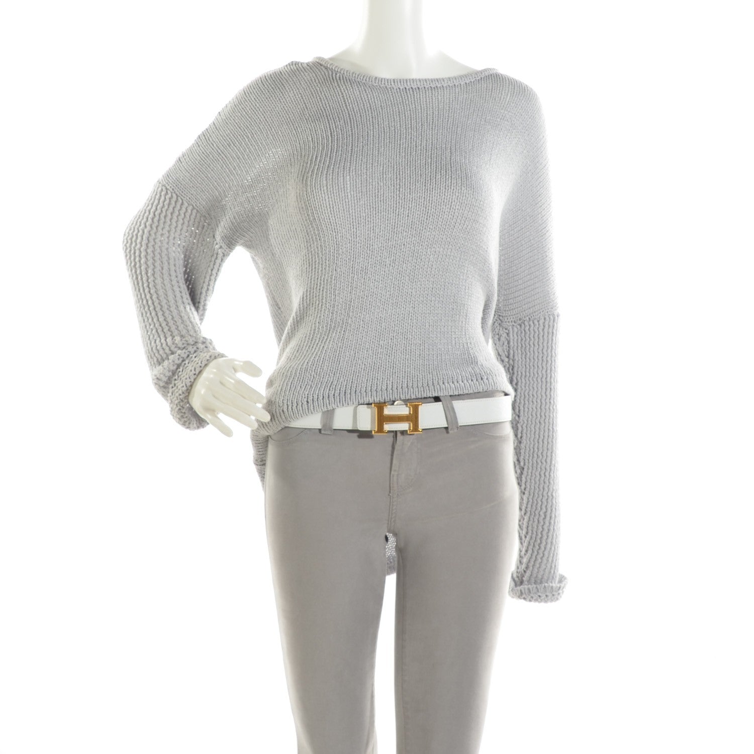 Hermes Swift Epsom Calandre 32mm H Belt 85 Sanguine White 2 of 7