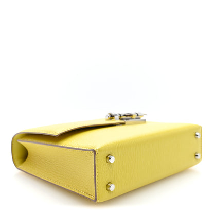 Hermes Chevre Mysore Mini Verrou Chaine Bag Lime 3 of 9