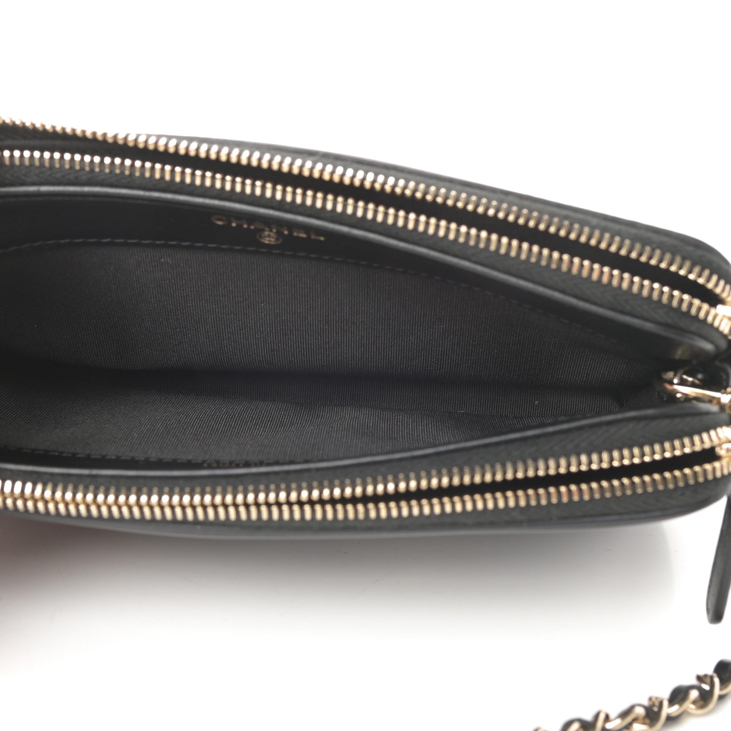 Chanel Caviar Quilted CC Filigree Clutch With Chain Black 6 of 15