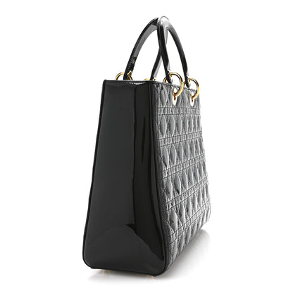 Christian Dior Patent Cannage Large Lady Dior Black 3 of 10