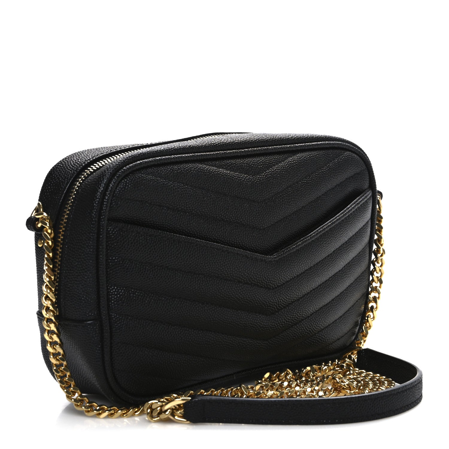 Saint Laurent Grain De Poudre Matelasse Monogram Mini Lou Camera Bag Black 3 of 11