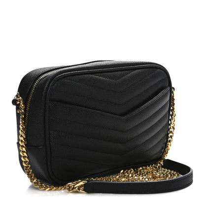 Saint Laurent Grain De Poudre Matelasse Monogram Mini Lou Camera Bag Black 3 of 11