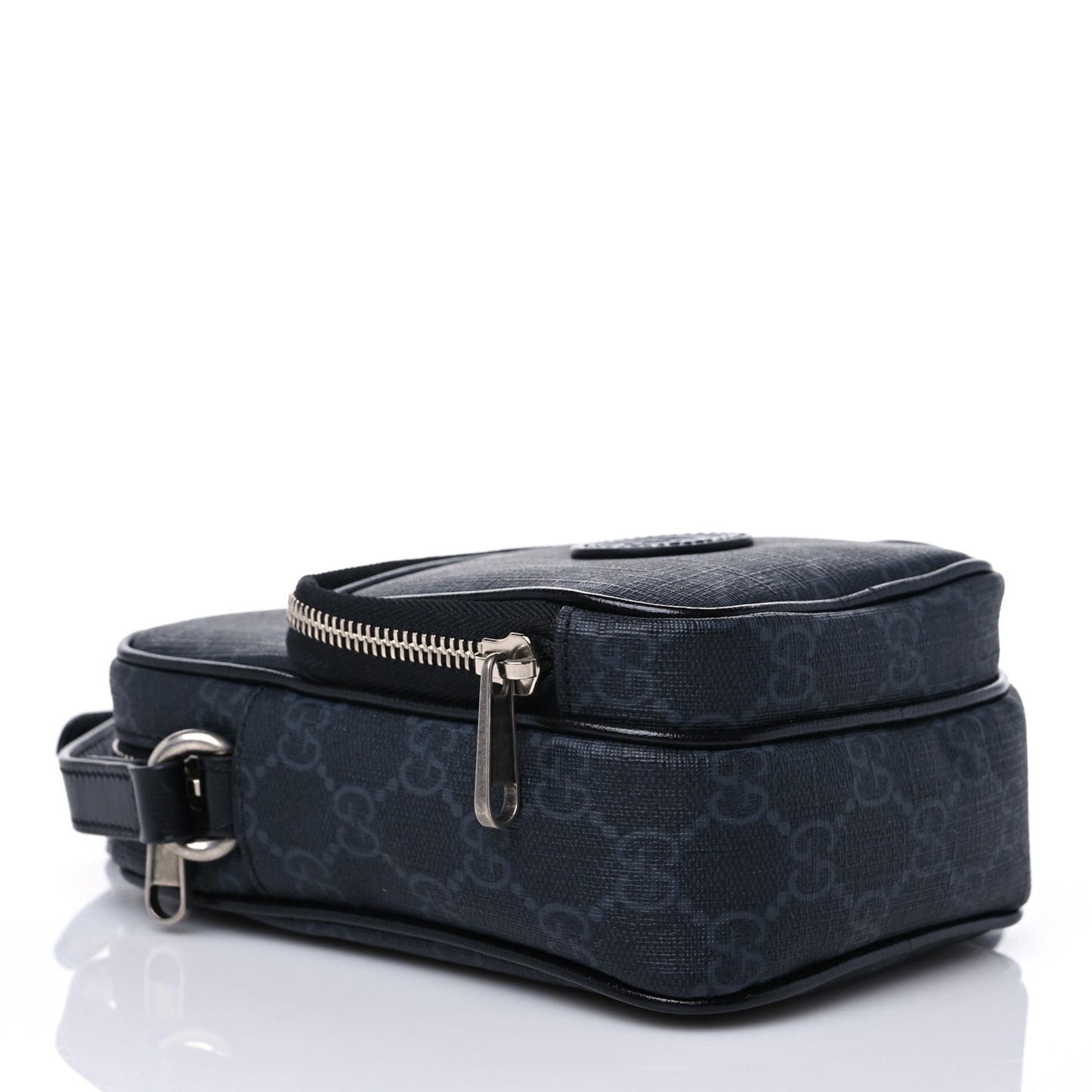 GG Supreme Monogram Azalea Calfskin Mini Retro Interlocking G Bag Black
