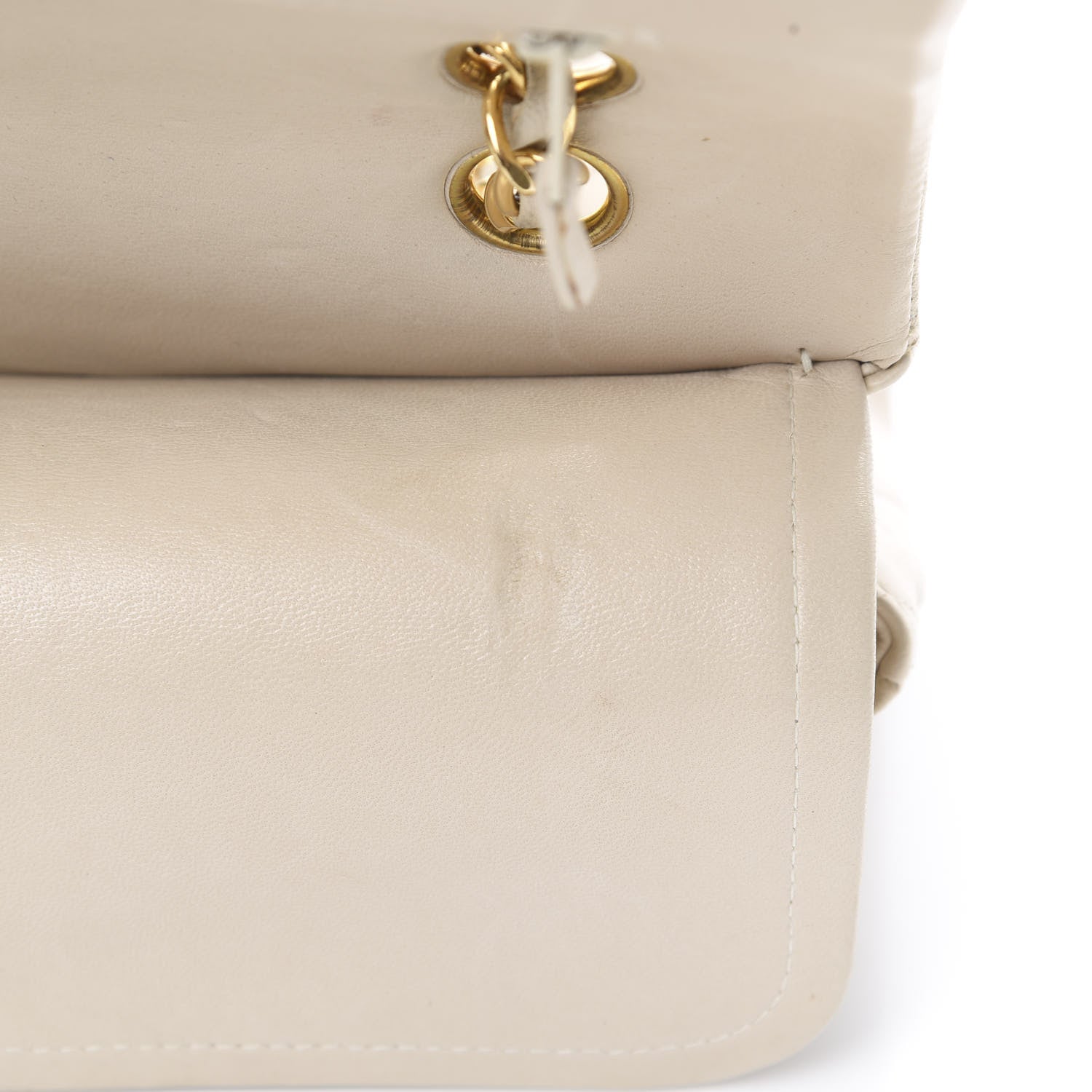Chanel Lambskin Quilted Medium Double Flap Beige 13 of 22