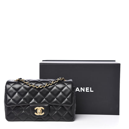 Chanel Lambskin Quilted Mini Rectangular Flap Black 10 of 10
