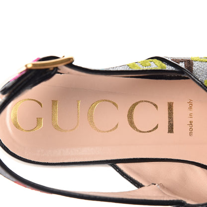 Gucci Velvet Lurex Square G Crossover Platform Sandals 40 Silver Multicolor 9 of 11