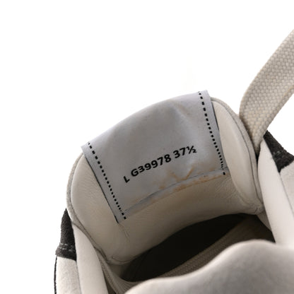 Chanel Suede Kidskin Womens CC Sneakers 37.5 Black White 10 of 13