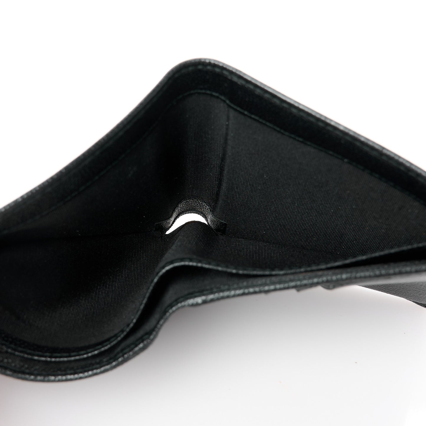 Caviar CC Button Bi-Fold Wallet Black