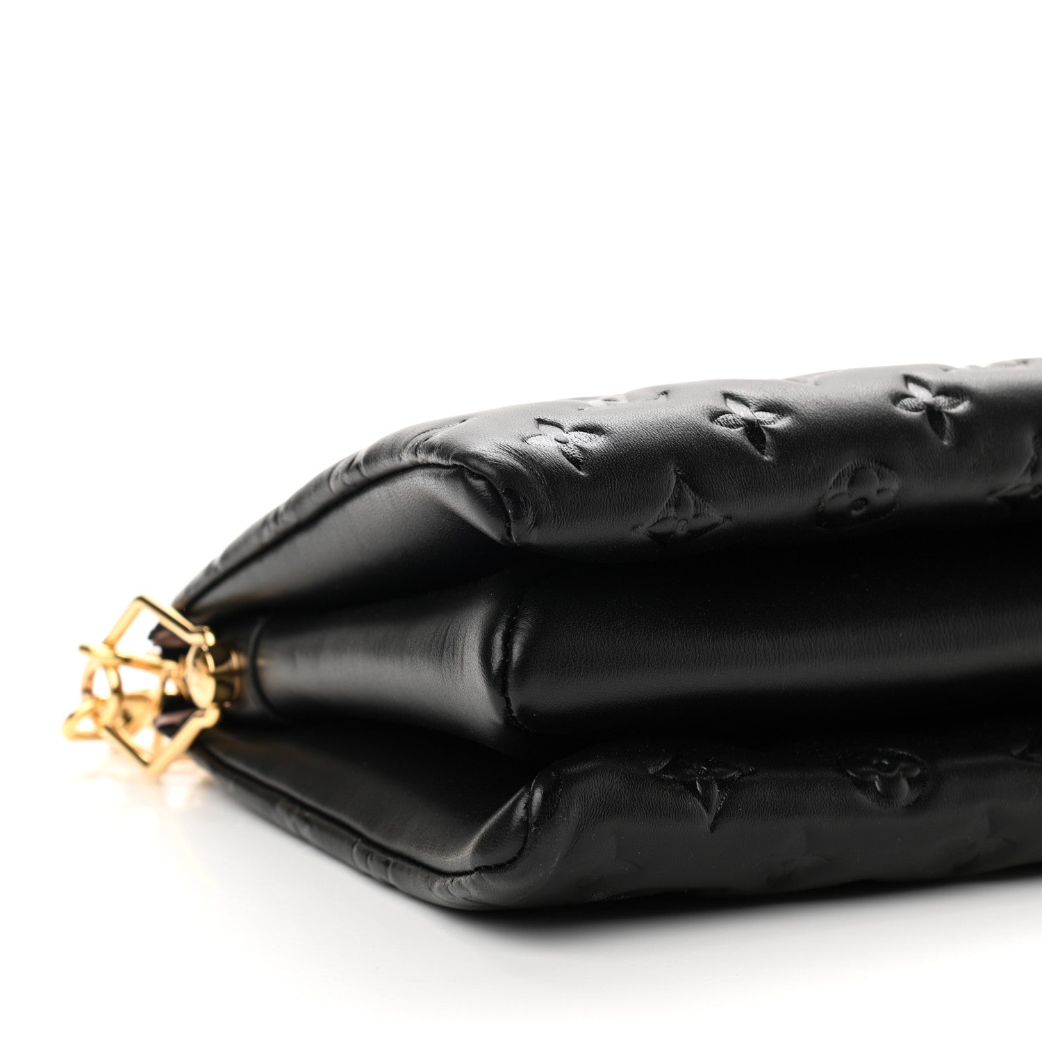 Louis Vuitton Lambskin Embossed Monogram Coussin PM Black 7 of 9