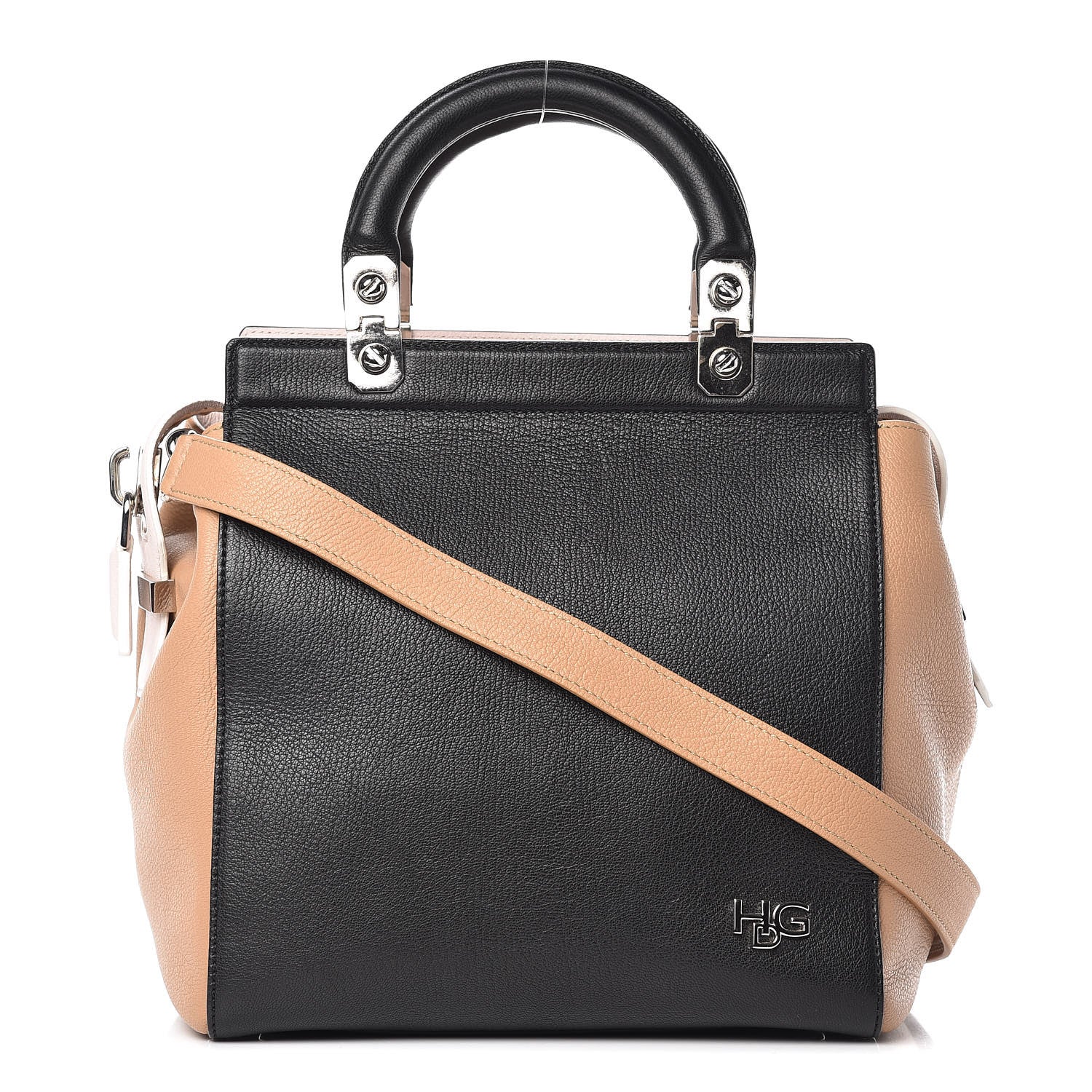 Givenchy Goatskin HDG Tri-Color Top Handle Tote Black Beige 1 of 13