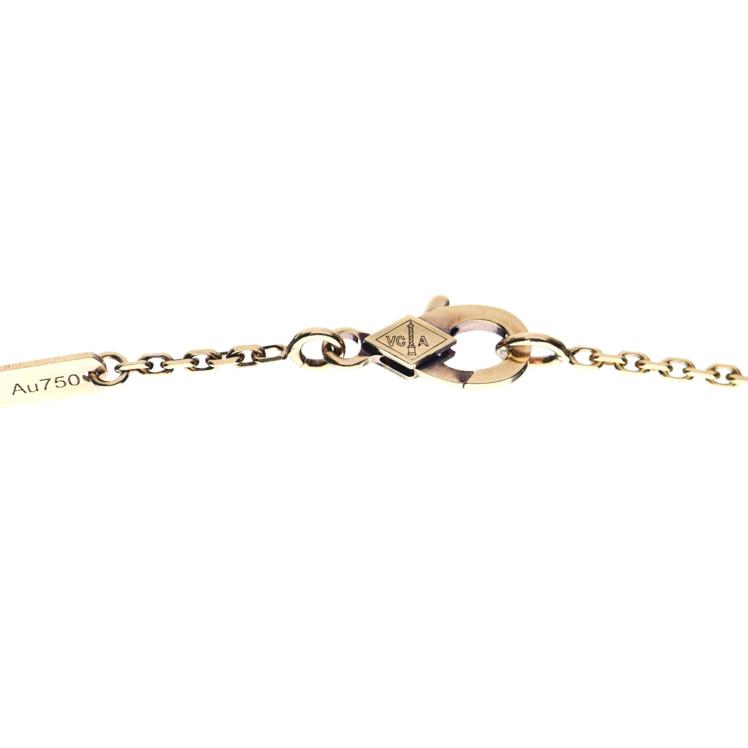 Van Cleef & Arpels 18K Yellow Gold Diamond Small Perlee Clovers Pendant Necklace 4 of 6